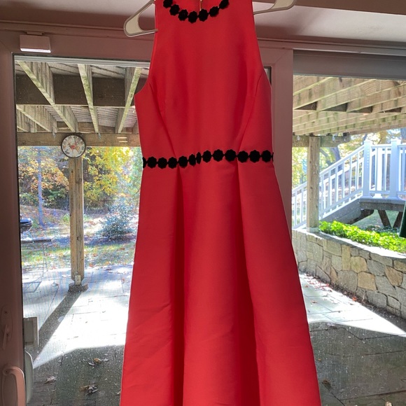Kate Spade - NWT - Floral Lace Trim Mikado Dress - Petunia Pink - Size 0 - Picture 2 of 5